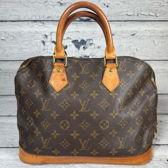 Louis Vuitton Alma Brown Canvas Monogram Leather Handbag - Picture 2 of 16